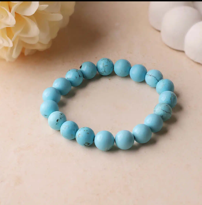 Turquoise Firoza Round Beads Bracelet