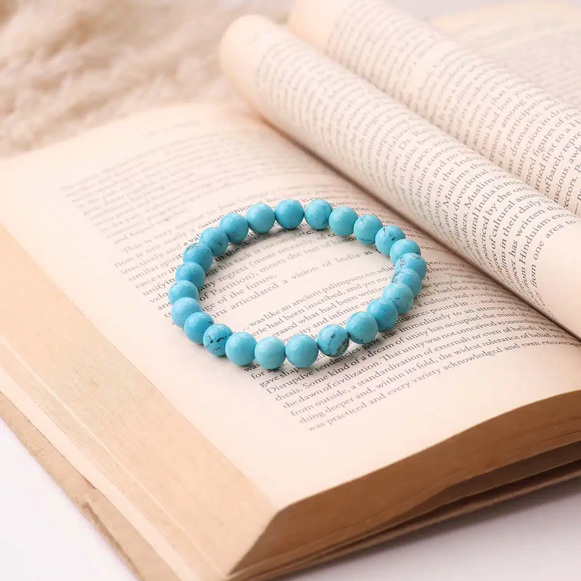 Turquoise Firoza Round Beads Bracelet - Image 5